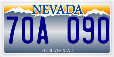 NV license plate 70A090