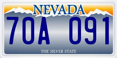 NV license plate 70A091