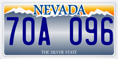 NV license plate 70A096