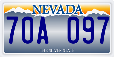 NV license plate 70A097
