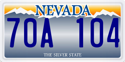 NV license plate 70A104