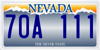 NV license plate 70A111