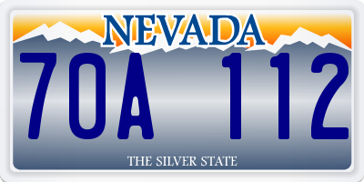 NV license plate 70A112