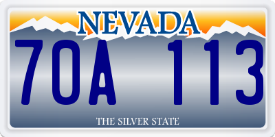 NV license plate 70A113