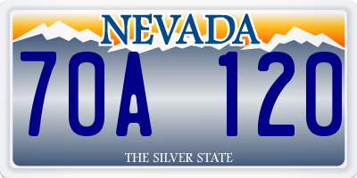 NV license plate 70A120