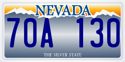 NV license plate 70A130