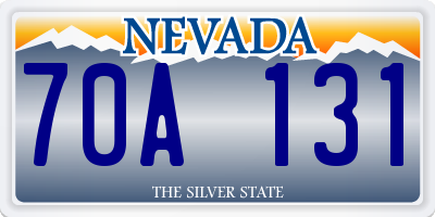 NV license plate 70A131