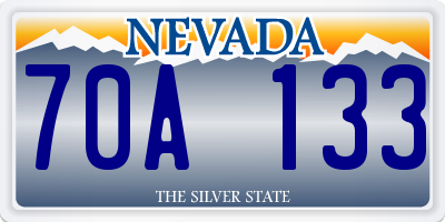 NV license plate 70A133