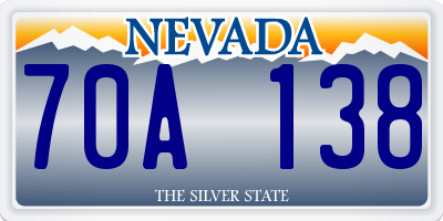 NV license plate 70A138