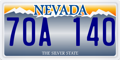 NV license plate 70A140