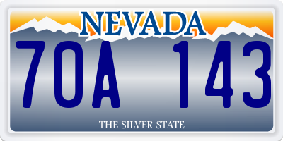 NV license plate 70A143