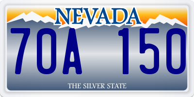 NV license plate 70A150