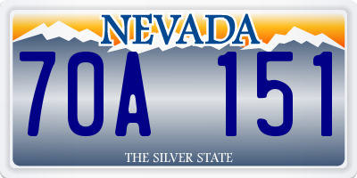 NV license plate 70A151