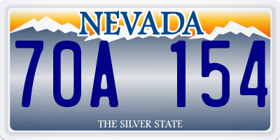 NV license plate 70A154