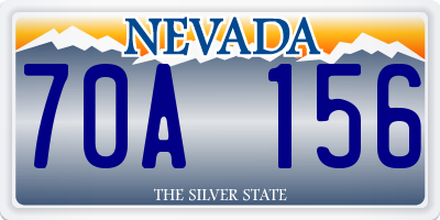 NV license plate 70A156