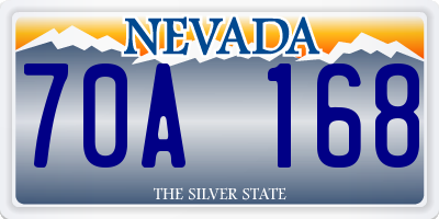 NV license plate 70A168
