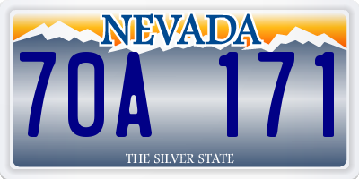 NV license plate 70A171