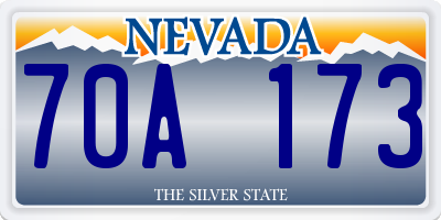 NV license plate 70A173