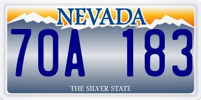 NV license plate 70A183