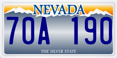 NV license plate 70A190