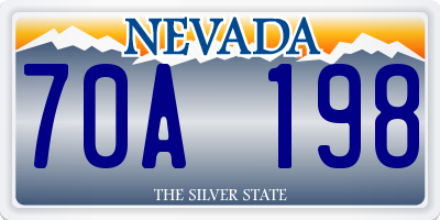 NV license plate 70A198