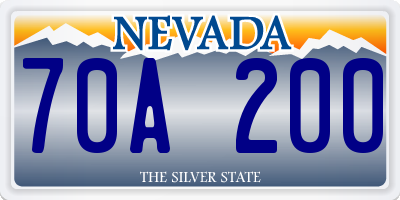 NV license plate 70A200