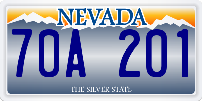 NV license plate 70A201