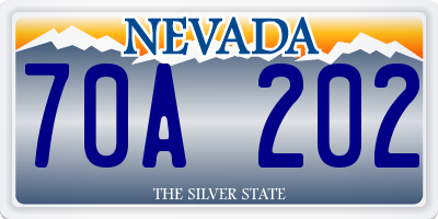 NV license plate 70A202