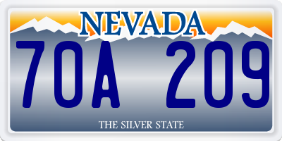 NV license plate 70A209