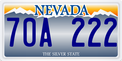 NV license plate 70A222