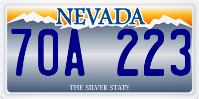 NV license plate 70A223