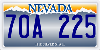 NV license plate 70A225