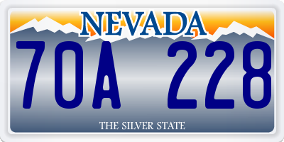 NV license plate 70A228