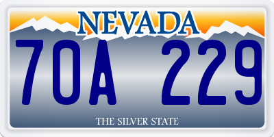 NV license plate 70A229