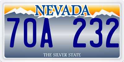 NV license plate 70A232