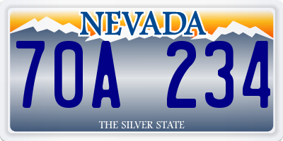 NV license plate 70A234