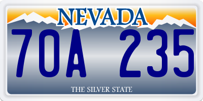 NV license plate 70A235