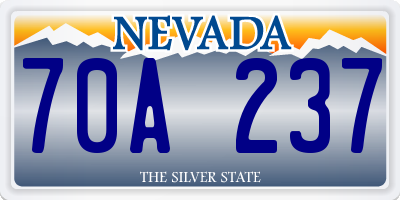 NV license plate 70A237