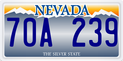 NV license plate 70A239