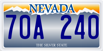 NV license plate 70A240