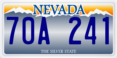 NV license plate 70A241