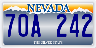 NV license plate 70A242