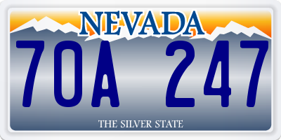 NV license plate 70A247