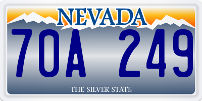 NV license plate 70A249