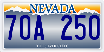 NV license plate 70A250