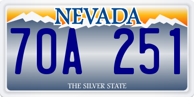 NV license plate 70A251