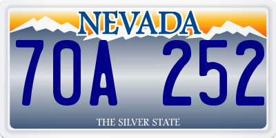 NV license plate 70A252