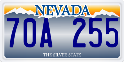 NV license plate 70A255