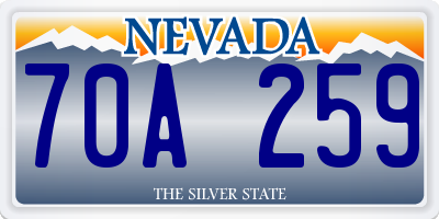 NV license plate 70A259