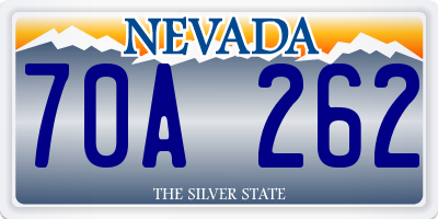 NV license plate 70A262